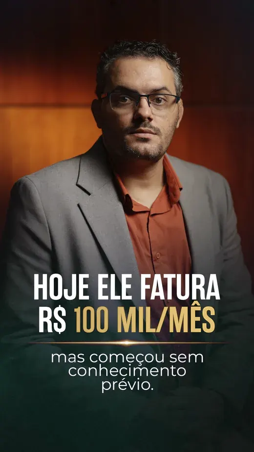 Depoimento em vídeo: hoje ele fatura R$ 100 mil por mês. Ele não sabia o que era perícia